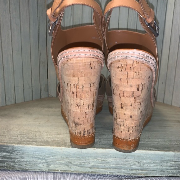 Dolce Vita Brown & Grey Leather Platform Wedge Heel 10 - Picture 5 of 8